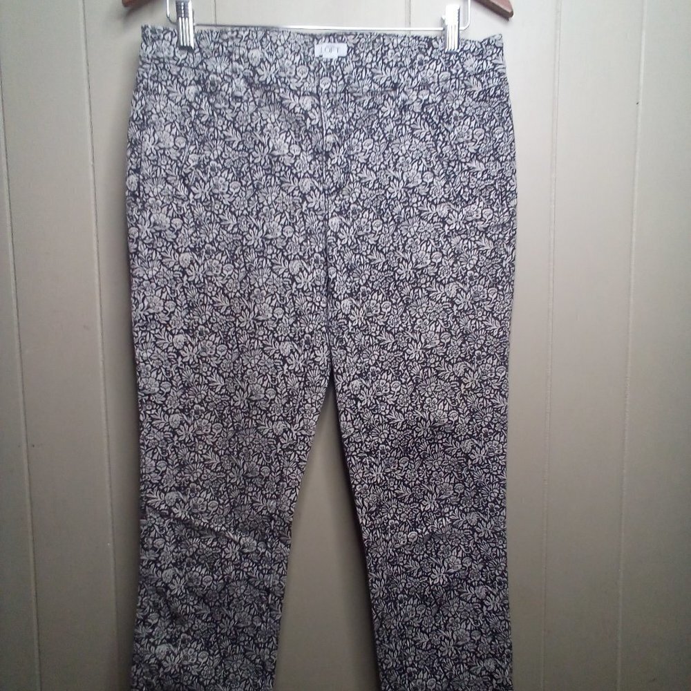 Ann Taylor Loft Pants 8 Cropped Zipper Pocket Ankle Floral